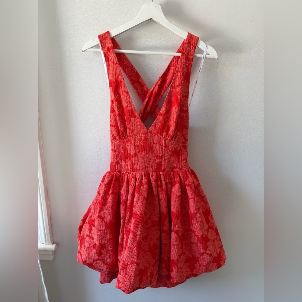 Aureta Leighton Mini Dress in Bright Orange - Picture 2 of 5
